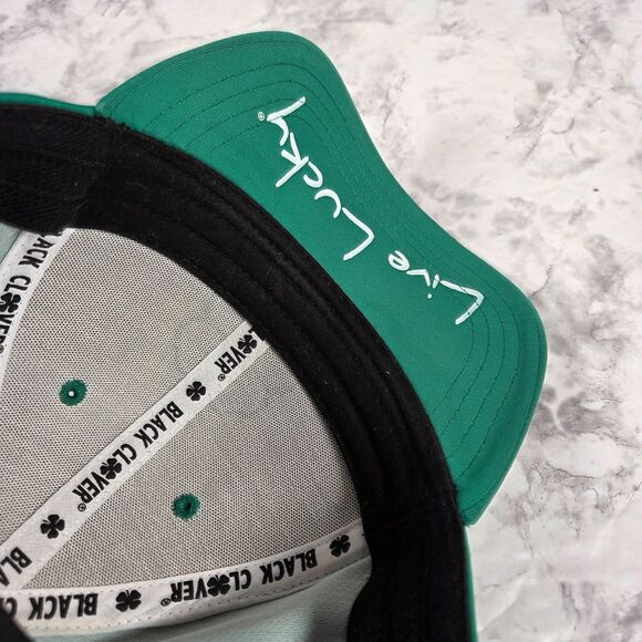 Black Clover Live Lucky Premium Green Hat Men L/XL Stretch Fitted 3D Embroidery - Picture 6 of 7